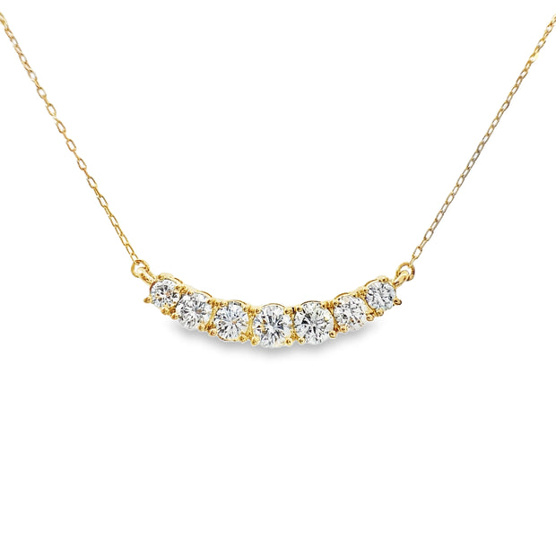 Lab Grown Yellow Gold Diamond Smile Necklace
