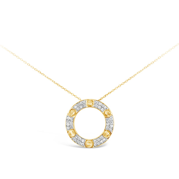 Yellow Gold Diamond Circle Pendant