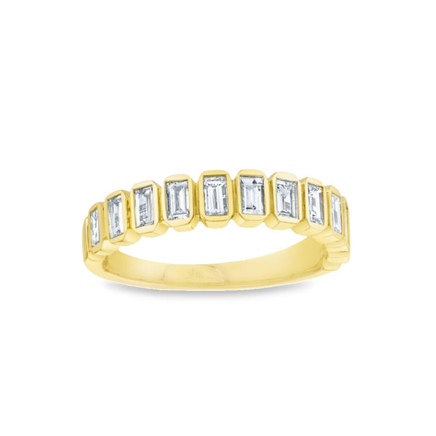 Shy Creation Yellow Gold Diamond Stackable Band