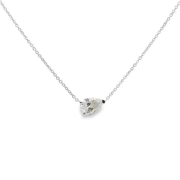 White Gold Diamond Solitaire Necklace