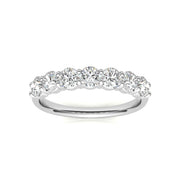 Lab Grown White Gold Seven Stone Diamond Wedding Band