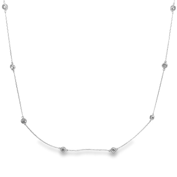 Lab Grown White Gold Diamonds By the Yard Necklace