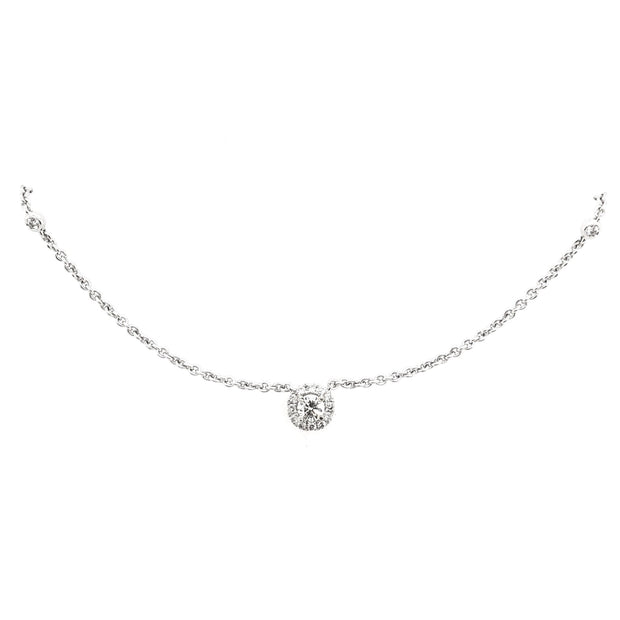 Forevermark 0.34 Cttw. White Gold Diamond Halo Pendant