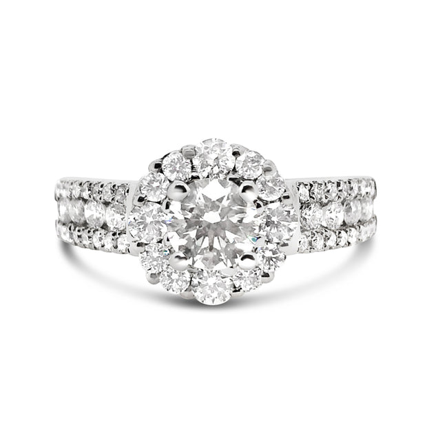 Forevermark White Gold Diamond Halo Engagement Ring