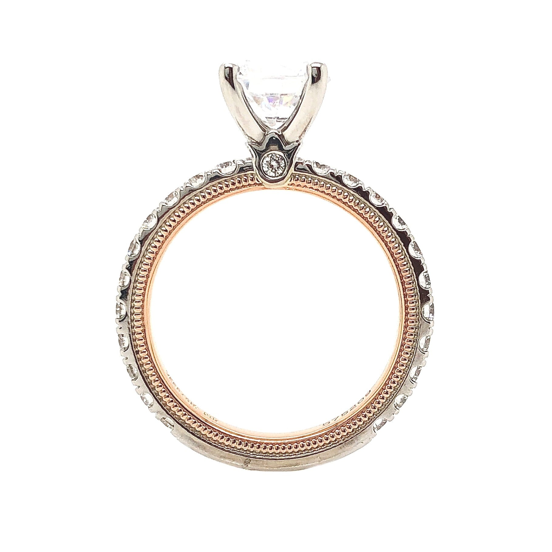 Lab Grown White and Rose Gold Diamond Verragio Engagement Ring