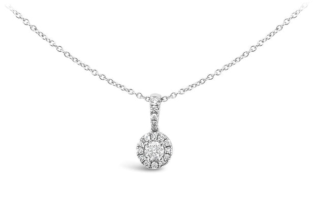 Forevermark White Gold Diamond Halo Pendant