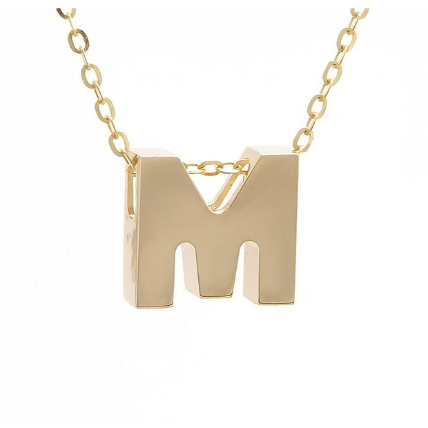 Yellow Gold Initial Necklace