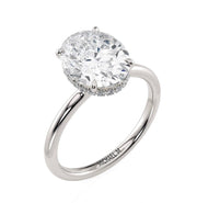 Lab Grown Oval Shape White Gold Diamond Michael M. Engagement Ring