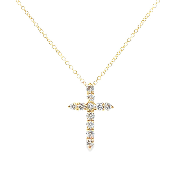 Yellow Gold Diamond Cross Pendant