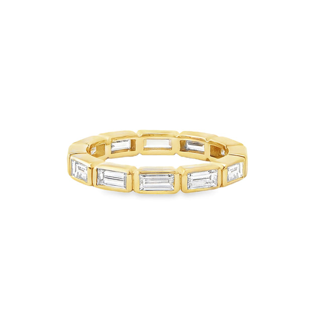 Yellow Gold Bezel Set Diamond Eternity Band