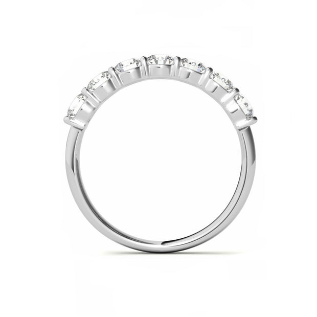 Lab Grown White Gold Seven Stone Diamond Wedding Band