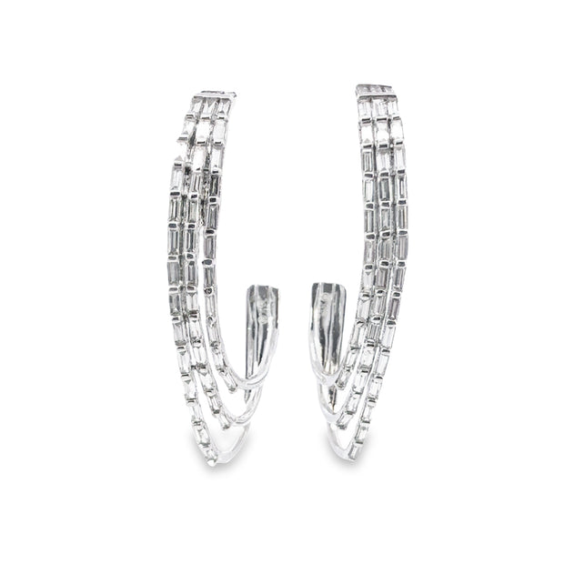 White Gold Diamond Hoop Earrings