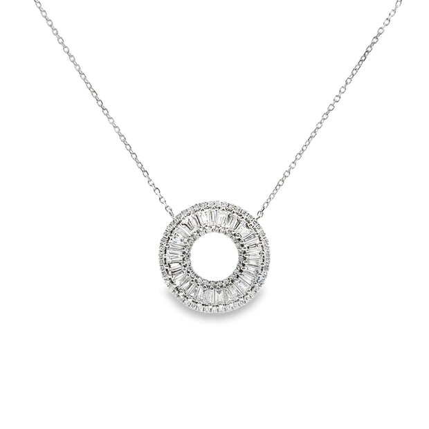 White Gold Diamond Circle Necklace