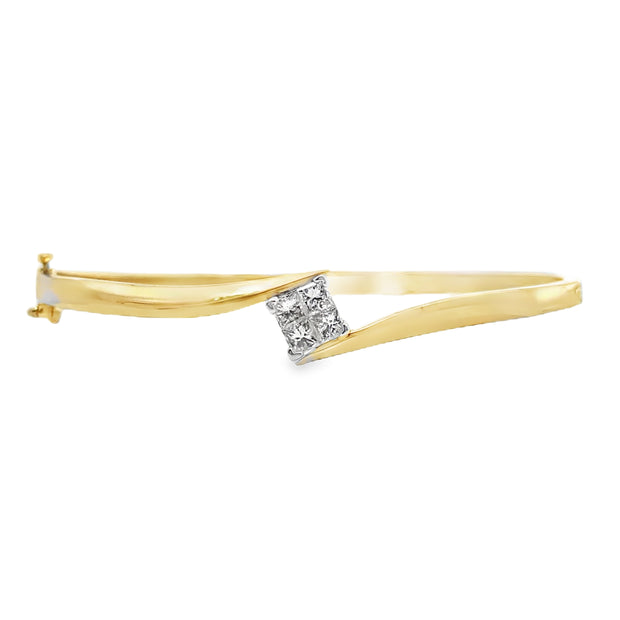Yellow Gold Diamond Bangle Bracelet
