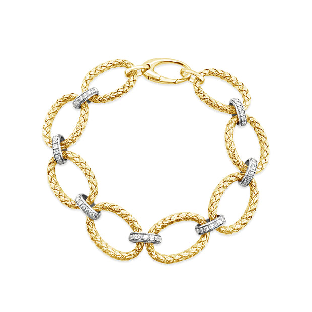 Yellow/White Gold Diamond Fashion Bracelet
