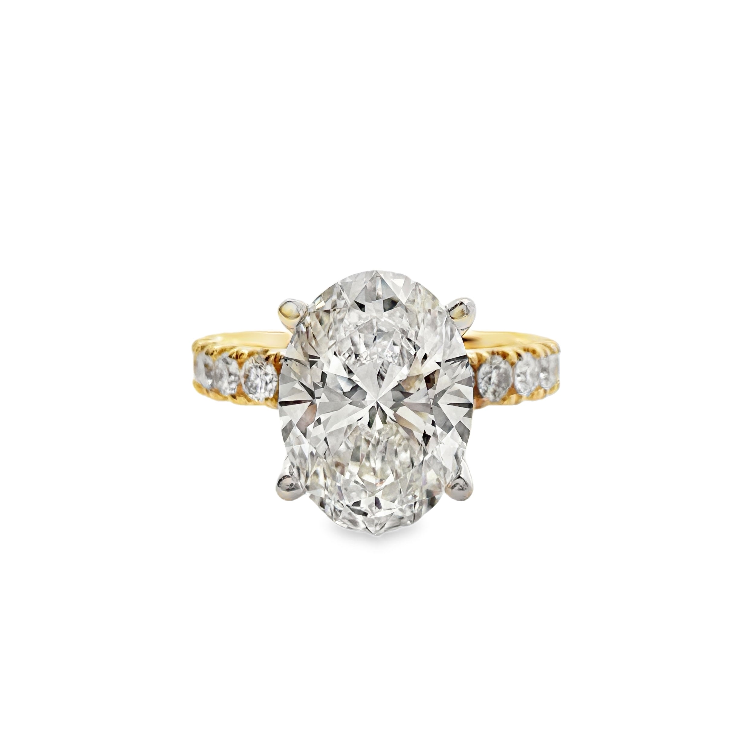 Lab Grown Yellow Gold Oval Shape Diamond Verragio Engagement Ring