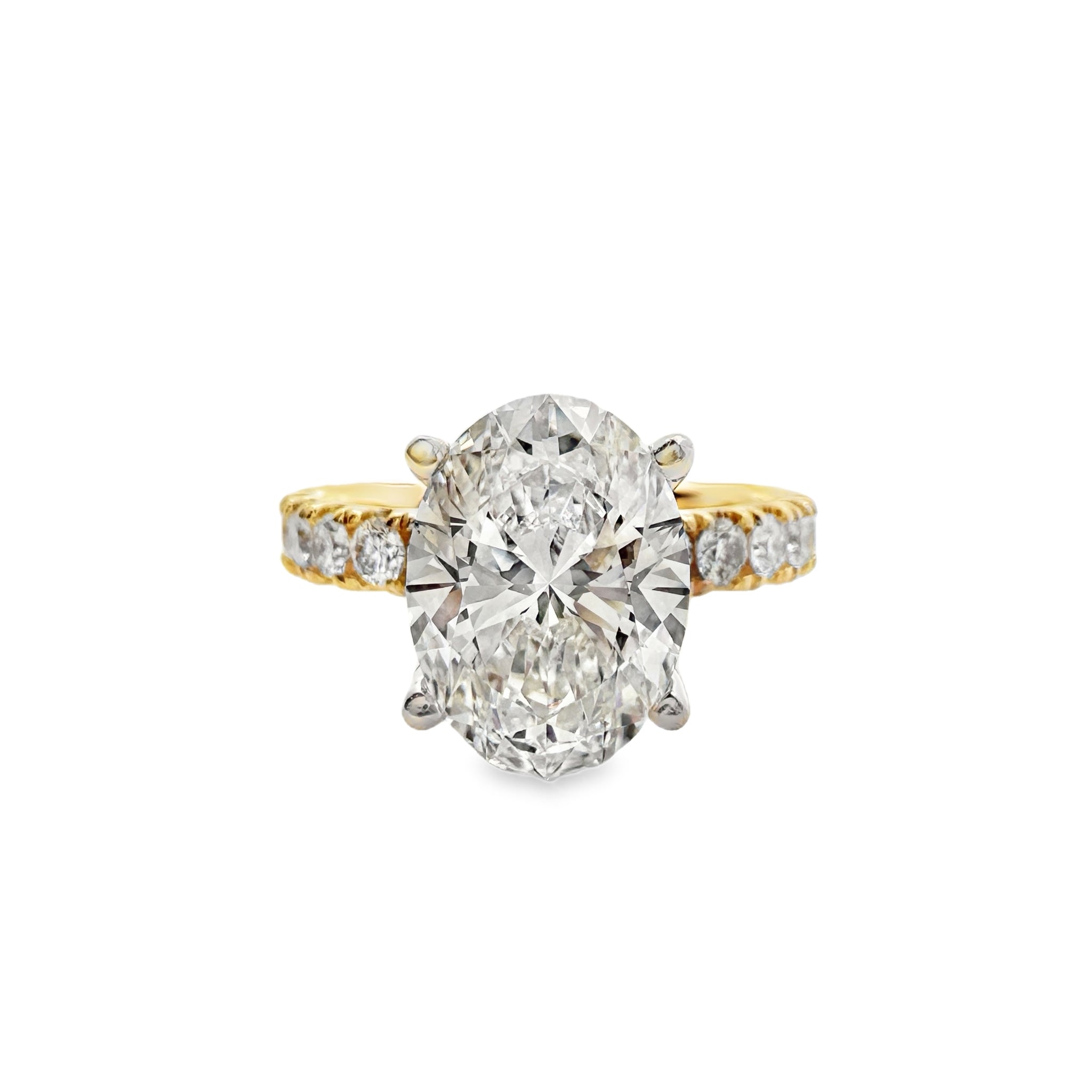Lab Grown Yellow Gold Oval Shape Diamond Verragio Engagement Ring