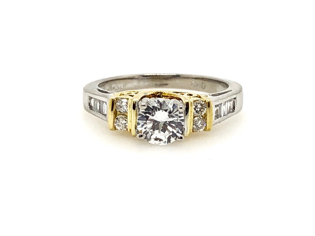 Platinum/Yellow Gold Diamond Engagement Ring