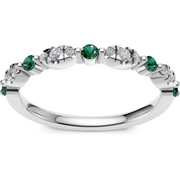 IMAGINE Emerald and Diamond Wedding Band