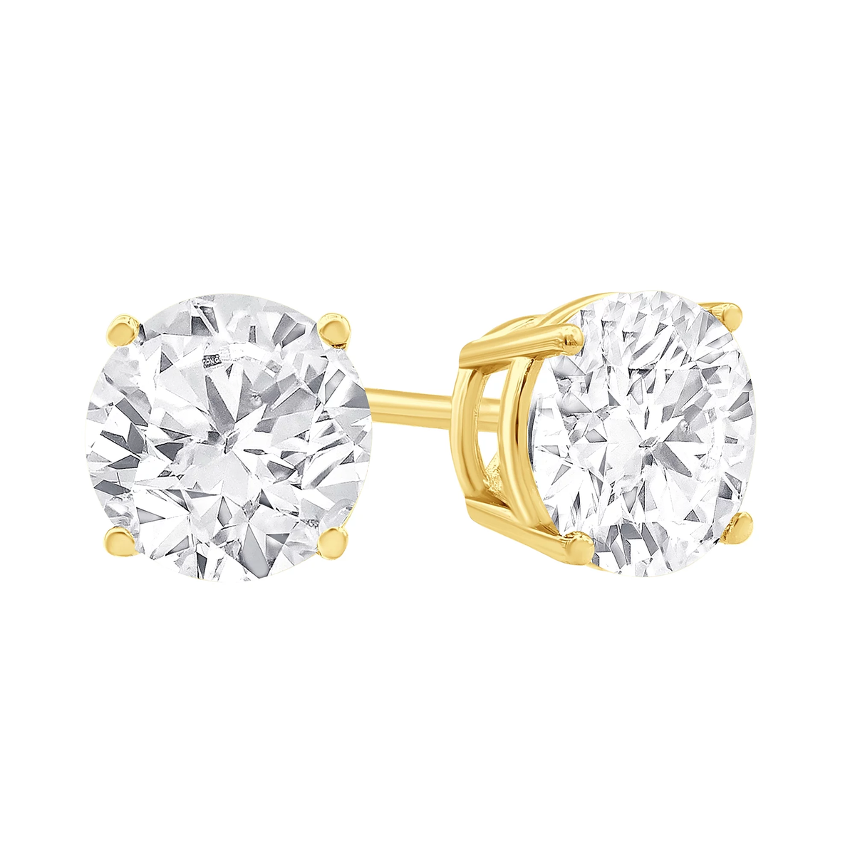 Lab Grown 2.25 Cttw. 14K Yellow Gold Diamond Solitaire Earrings