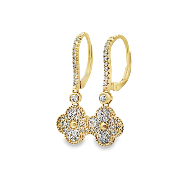 Yellow Gold Diamond Dangle Fashion Earrings