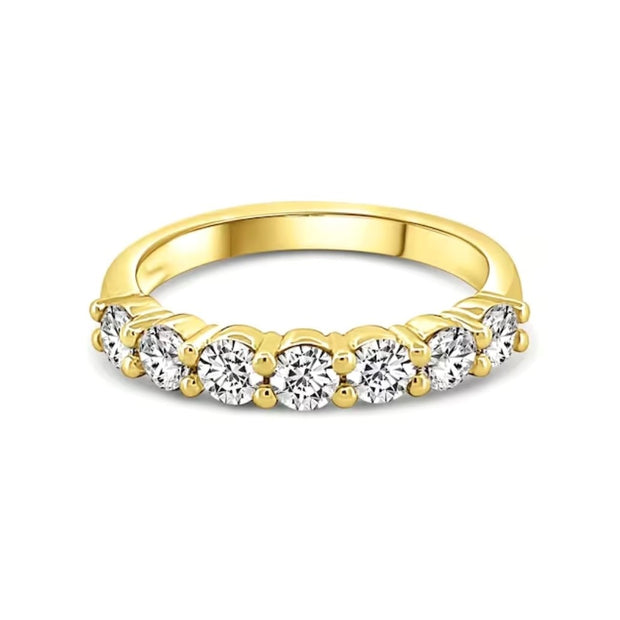 Lab Grown Yellow Gold Seven Stone Diamond Band