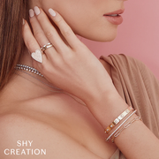Shy Creation Yellow Gold Diamond Bangle Bracelet