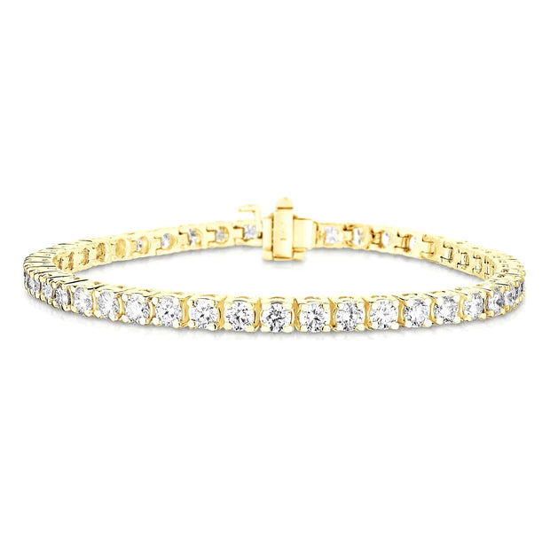 Lab Grown 7.00 Cttw. Yellow Gold Diamond Tennis Bracelet