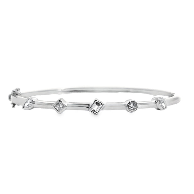 White Gold Diamond Bangle Bracelet