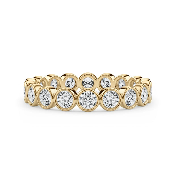 Yellow Gold Bezel Set Diamond Eternity Band