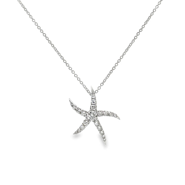 Platinum Diamond Starfish Fashion Pendant