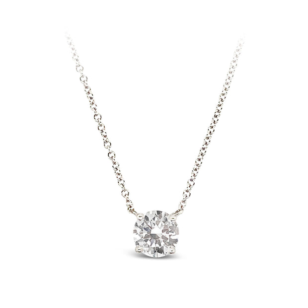 Lab Grown 1.33 Ct. White Gold Diamond Solitaire Necklace