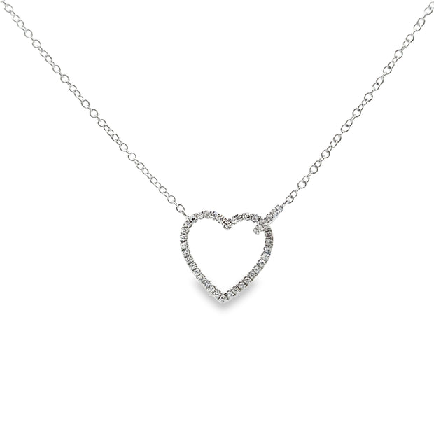White Gold Diamond Heart Fashion Necklace