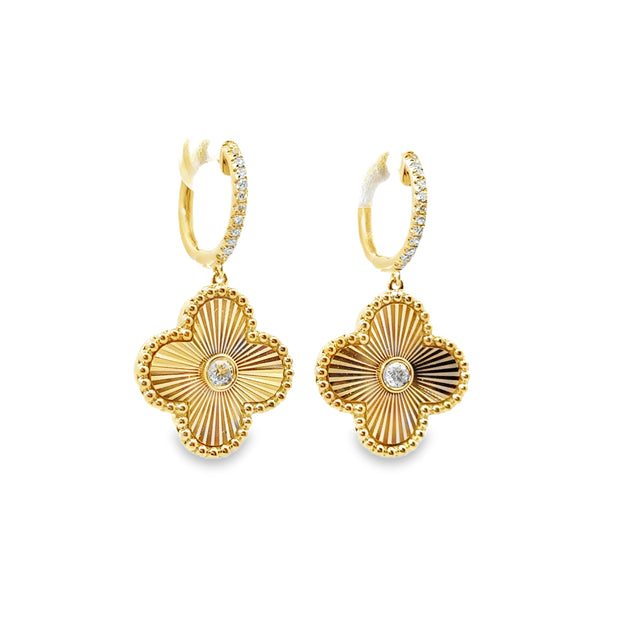 Yellow Gold Diamond Dangle Earrings