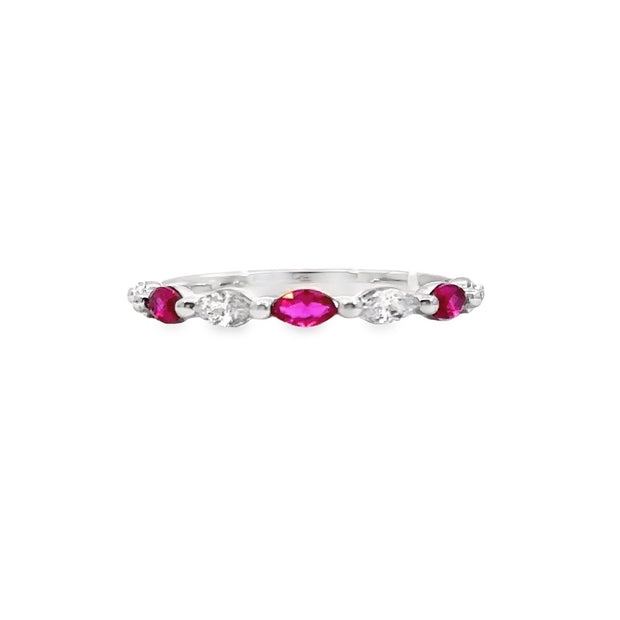 Padis Classique Diamond and Ruby Wedding Band