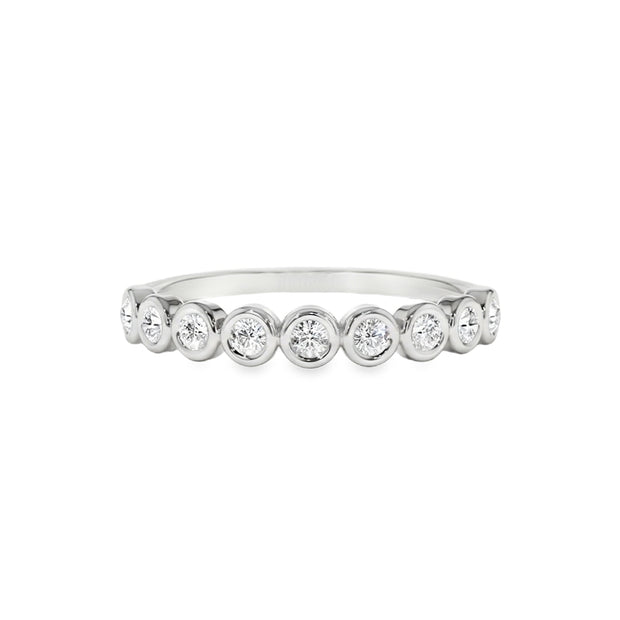 White Gold Bezel Set Diamond Wedding Band