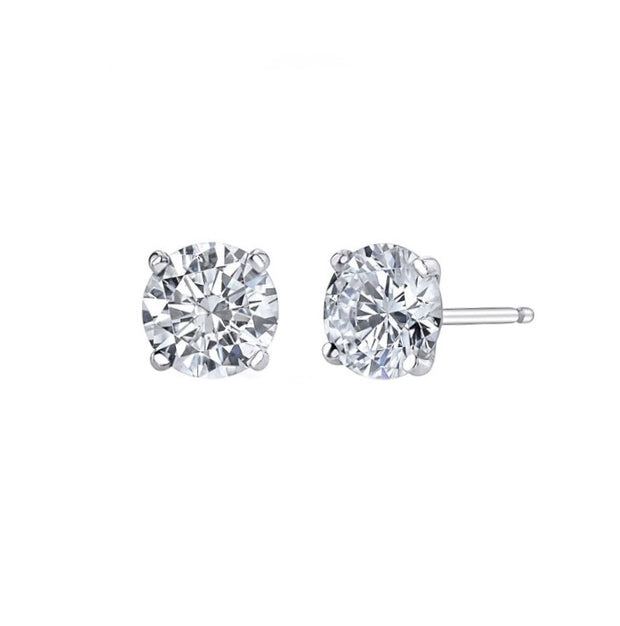1.40 Cttw. White Gold Diamond Solitaire Earrings