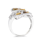 White/Yellow Gold Multi Fancy Color Diamond Fashion Ring