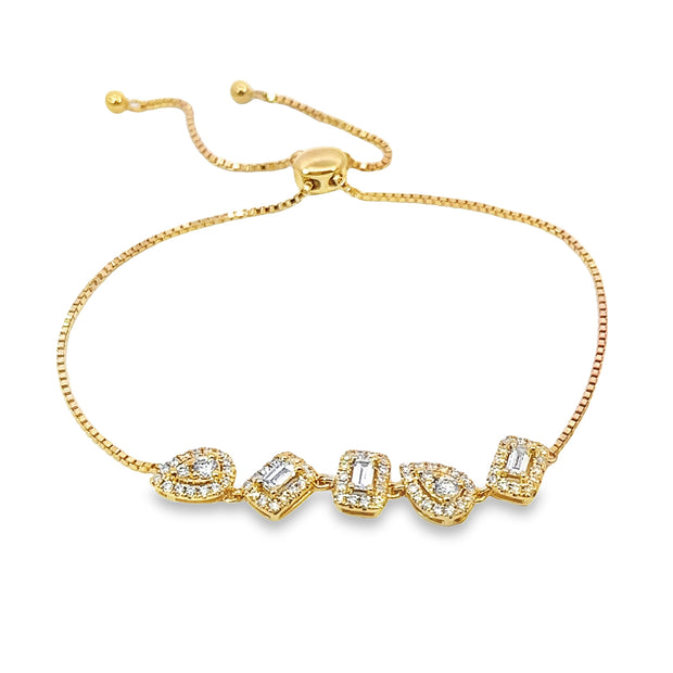 Yellow Gold Diamond Halo Fashion Bracelet