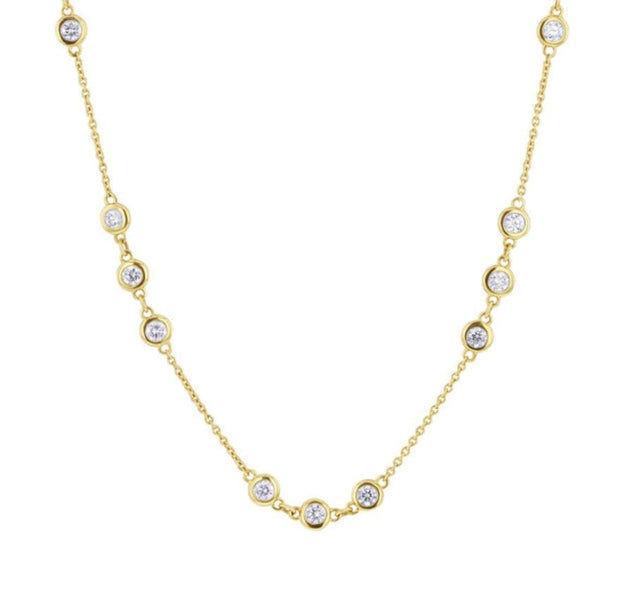 Yellow Gold Diamonds By The Yard 20" Necklace