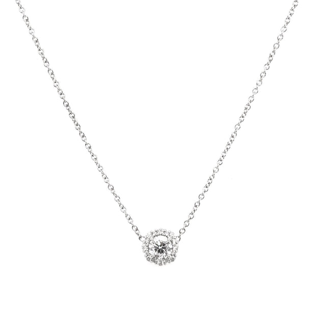 Forevermark 0.32 Cttw. White Gold Diamond Halo Pendant