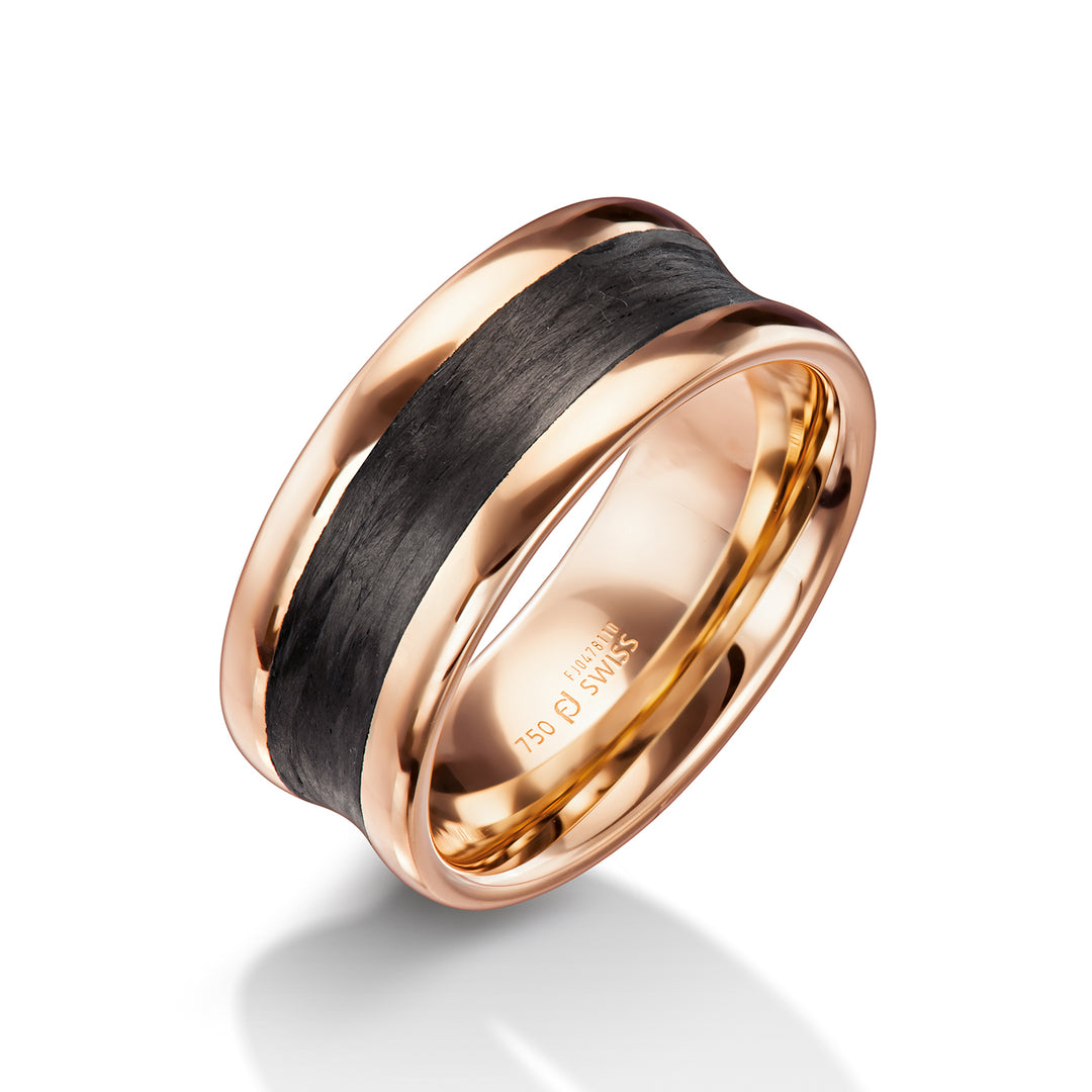 Furrer Jacot Rose Gold/Carbon Fiber Men's Wedding Band – Padis Jewelry