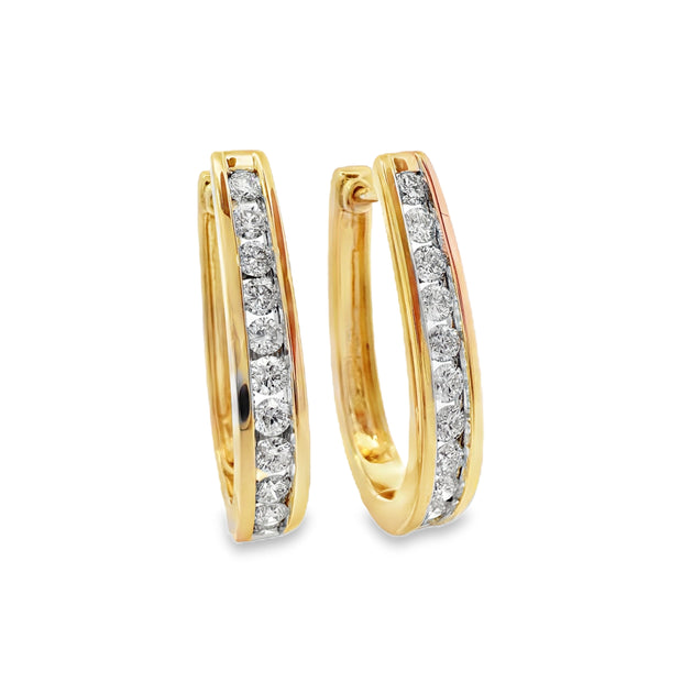 Yellow Gold Diamond Hoop Earrings