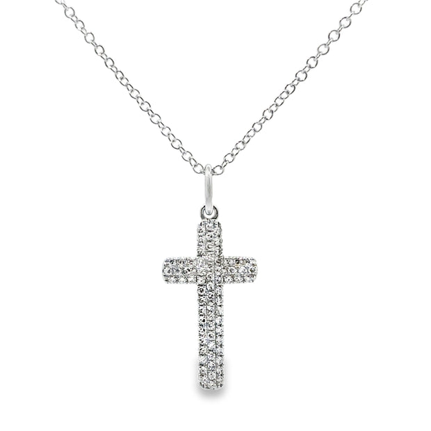 White Gold Diamond Cross Pendant