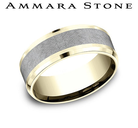 Benchmark Grey Tantalum/Yellow Gold Men's Wedding Band