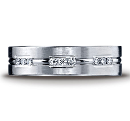 Benchmark White Gold Men's Diamond Wedding Band