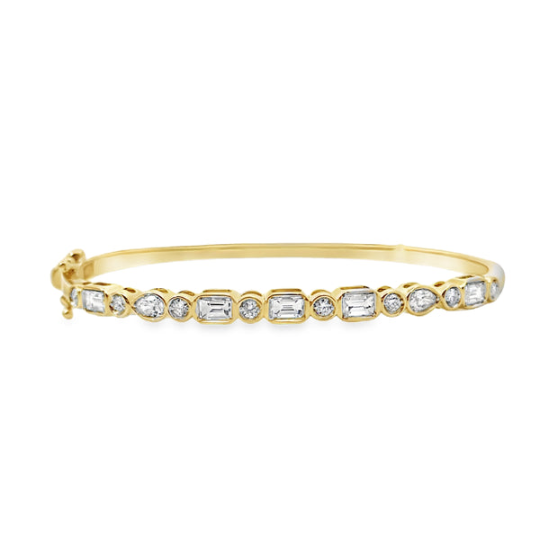 Yellow Gold Diamond Bangle Bracelet