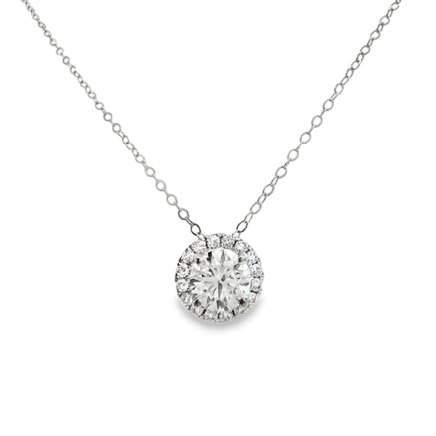 Forevermark White Gold Diamond Halo Pendant