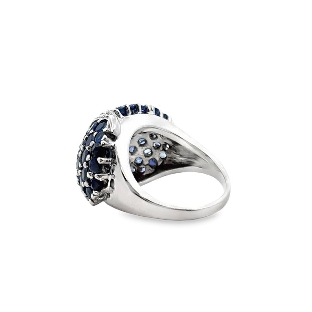 White Gold Sapphire and Diamond Fashion Ring