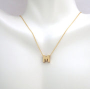 Yellow Gold Initial Necklace